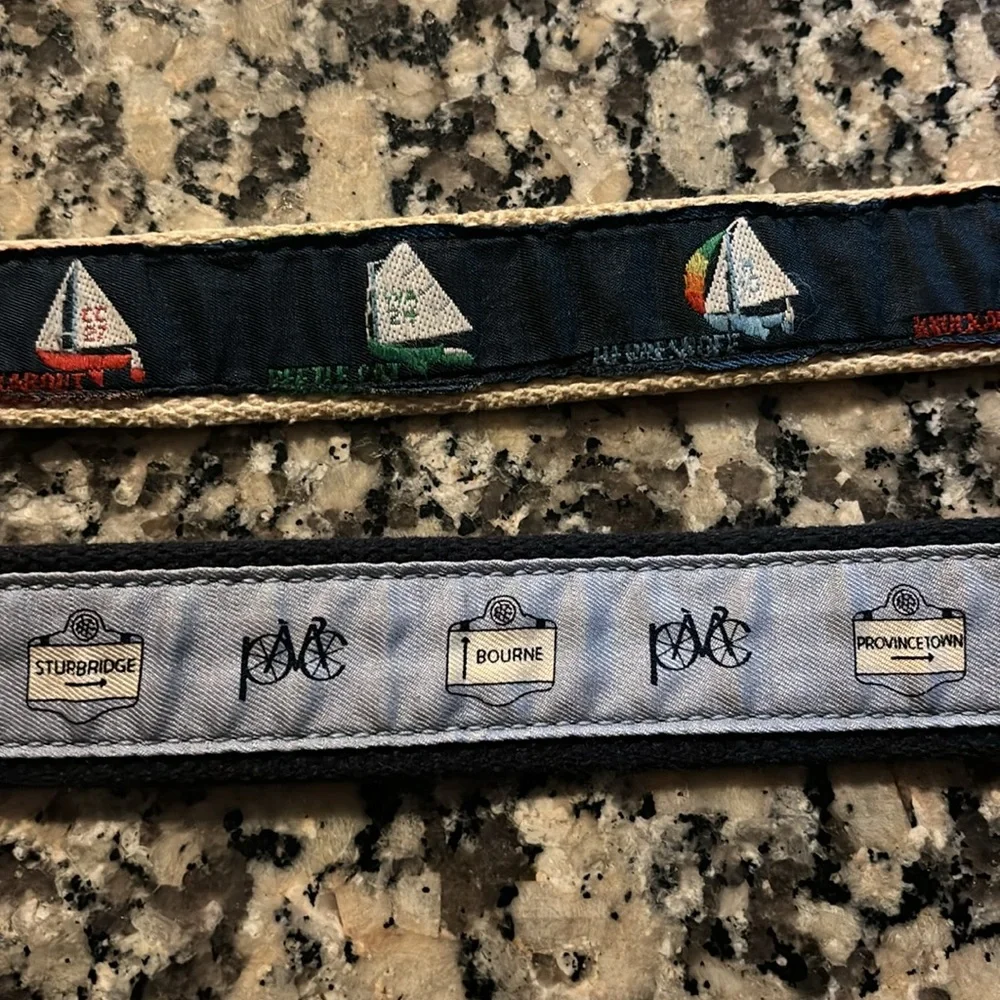 2 Nautical Belt Bundle - 1 Vinyard Cape Cod Names 1 Nautical boat Names Preppy